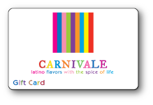 Carnivale logo on a solid white background with a square made up of multicolored stripes.